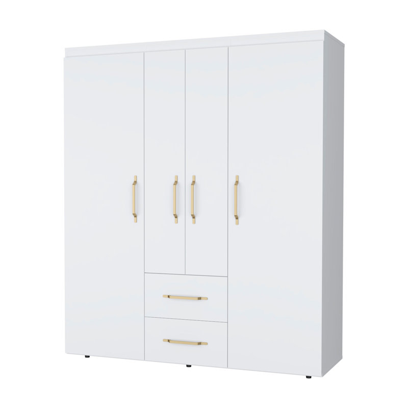 White All-In-One 2-Door Armoire
