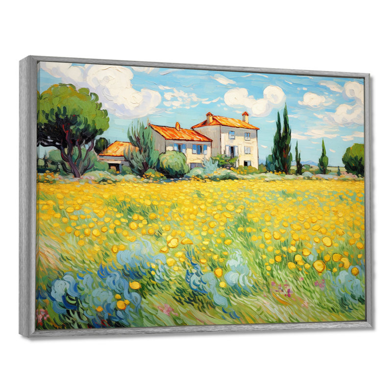 Vangogh la maison jaune à Arles I - décoration murale Vangogh par Vincent Van Gogh, peinture, H 24 po x l 32 po x P 1 po
