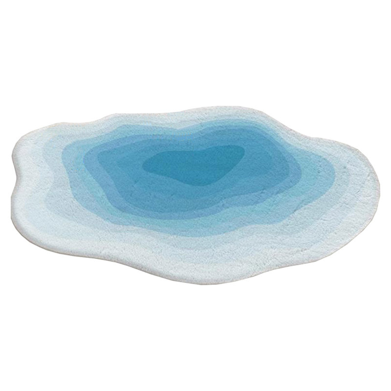 Modern Abstract Area Rug, Gradient Irregular Carpets For Living Room, Cloud Shape Bedside Rug, Non-slip Washable Large Area For Bedroom Entryway Dorm Kitchen, Blue