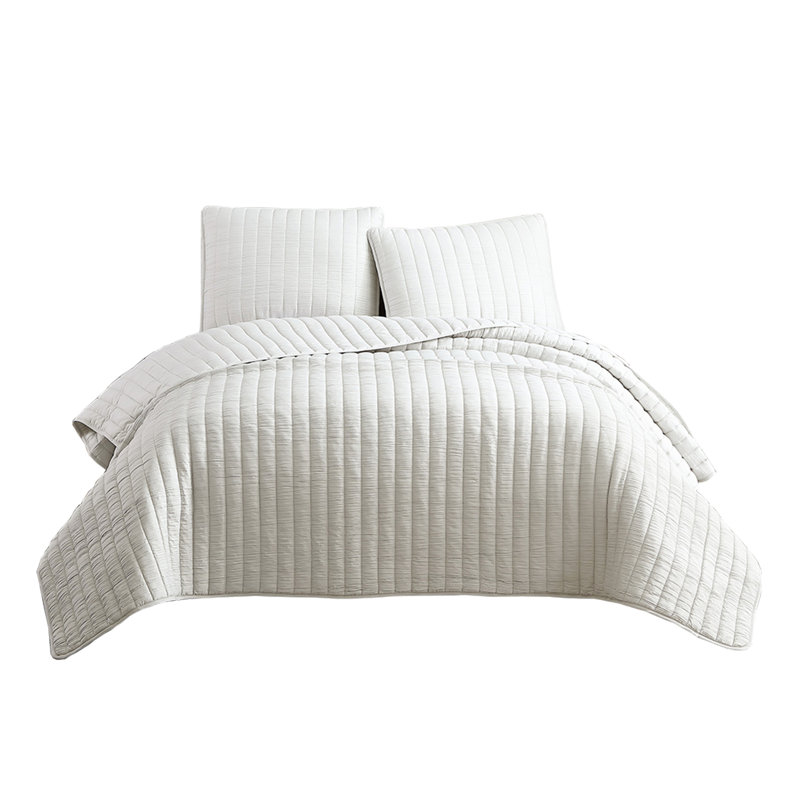 Ensemble de couvre-lit en microfibre 3 pièces , Blanc, Édredon très grand + 2 pièces supplémentaires