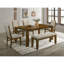 Banc traditionnel 1pc avec revêtement en tissu neutre doux pour salle à manger, style contemporain, hauteur 20,1 po en glamour, dimension 47,6 po