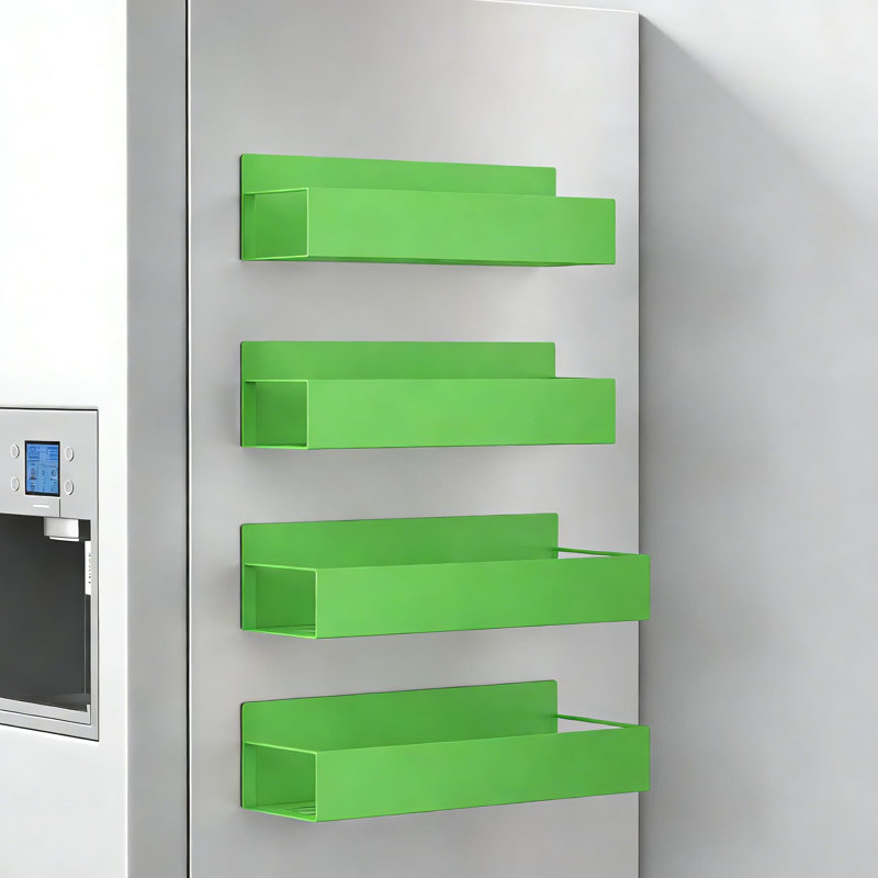 Étagère à épices magnétique pour réfrigérateur et four - Paquet de 4 solution de rangement robuste pour la cuisine, Vert