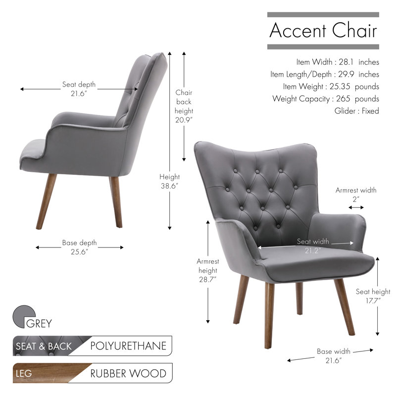 Chaise d'appoint Arela, Polyuréthane gris