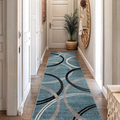 Tolchester Abstract Blue/Gray/Black Area Rug