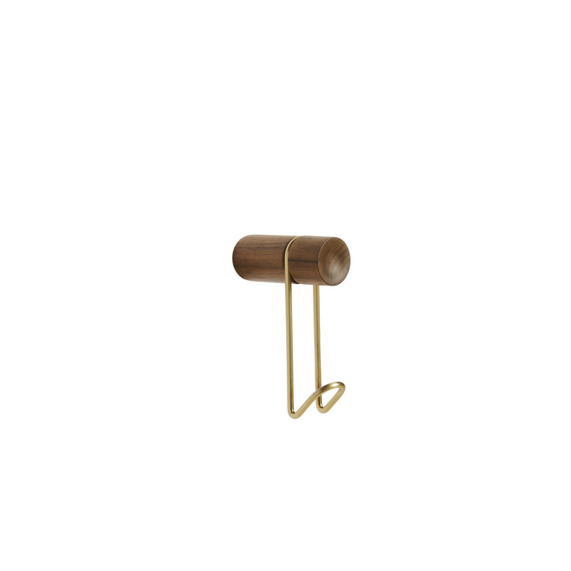 Around Wall Hanger (Small), Walnut/Satin Brass