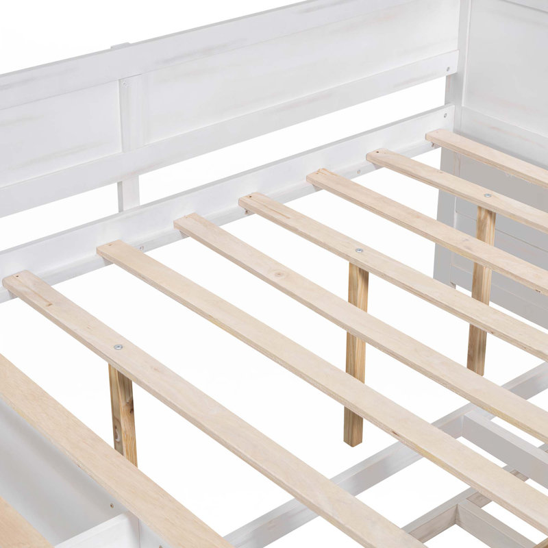 Daybed With Drawers And Shelves, Full/Double, White