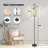  68.5" Standing Floor Lamp Pastel Floral Watercolor Design Purple Pink Flowers Dimmable Metal Pole Lamp with Linen Lampshade LED Bulb Included