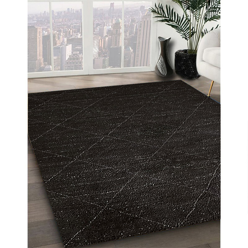 Tapis 100% moderne de style Mid-Century lavable à la machine 337, Rond 3 pi