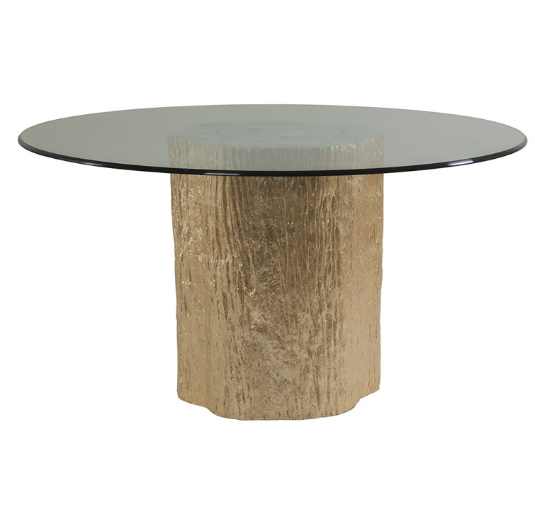Signature Designs Trunk Segment Round Dining Table with Glass Top