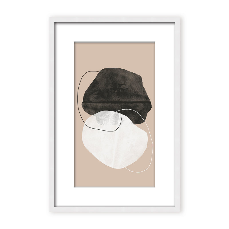 Cosmic Abstract by The Miuus Studio - Picture Frame Painting on Paper, 24" H x 16" W x 1.125" D, Black, Framed Matted Print