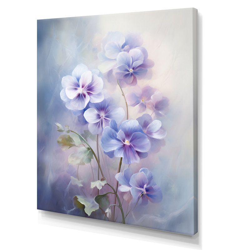 " Violets Romantic Impression ", Wrapped Canvas, 32" H x 24" W x 1" D