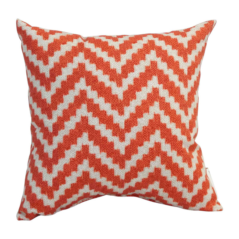 Outdoor Cushion Collection Indoor/Outdoor Chevron Throw Pillow, Orange