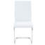 De 2 chaises de salle à manger simples et luxueuses - Pu blanc et pieds en métal argentés ergonomiques pour un confort arqué en blanc, dossier, pieds, esthétique-933330045