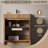 30" Freestanding Single Bathroom Vanity Set with Integrated Solid Surface Sink, Soft-Close Doors & Natural Oak Finish