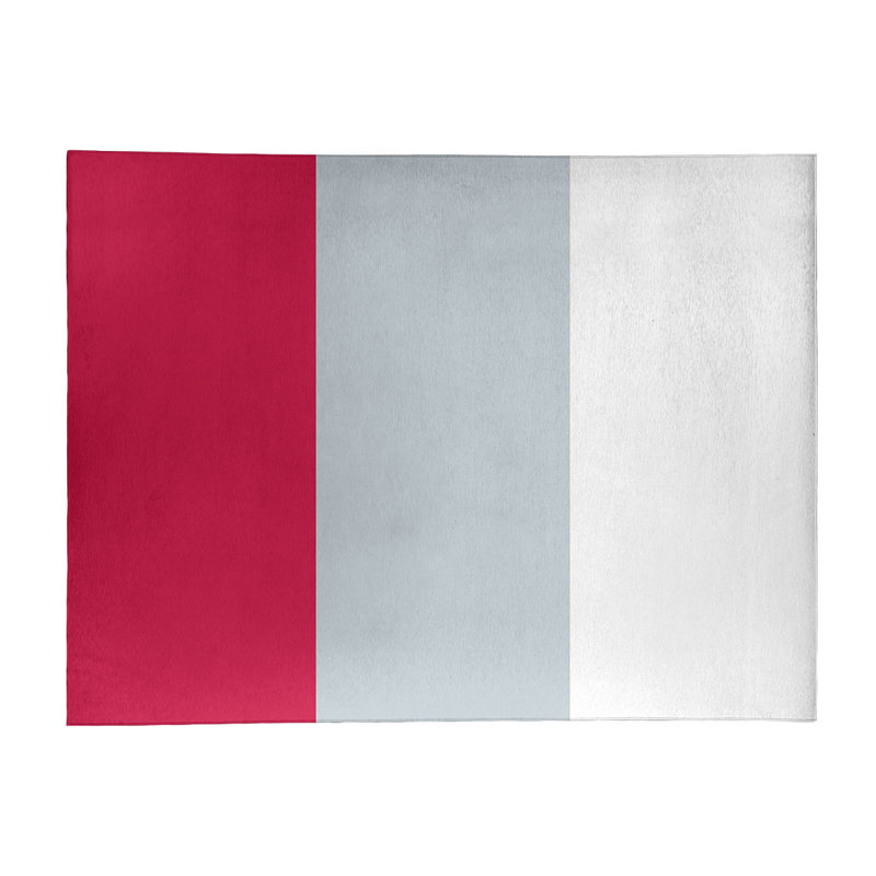 Tapis rouge rayé/argenté, Rectangle 8 pi x 10 pi