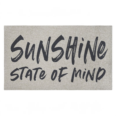 Sunshine State Of Mind Outdoor Door Mat, design by Lettered and Lined, 18"x30"