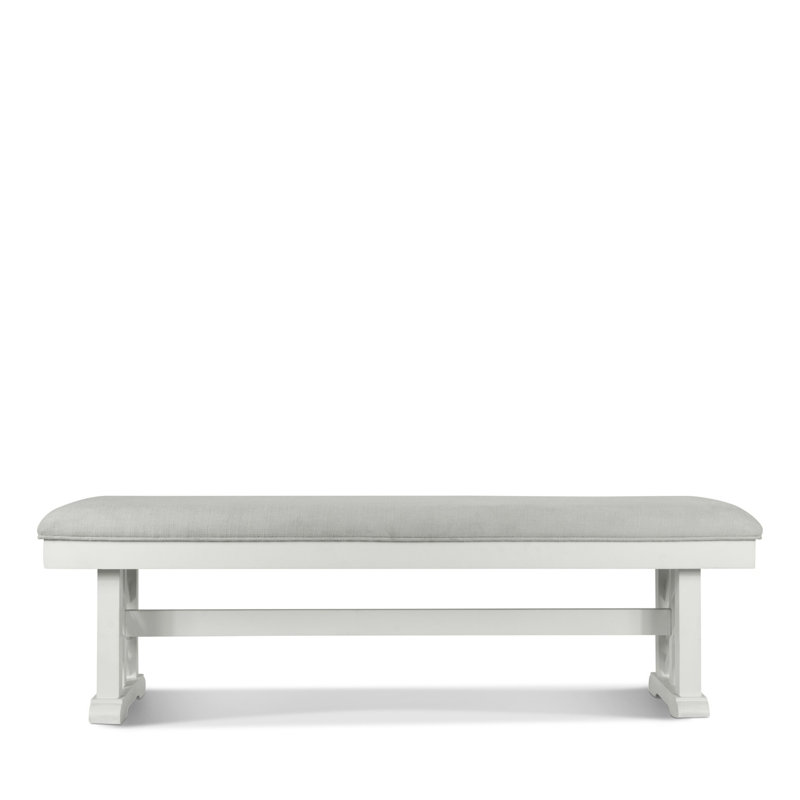 Bledsoe - Banc rembourré 62 po - Finition blanc éclatant - Revêtement sable