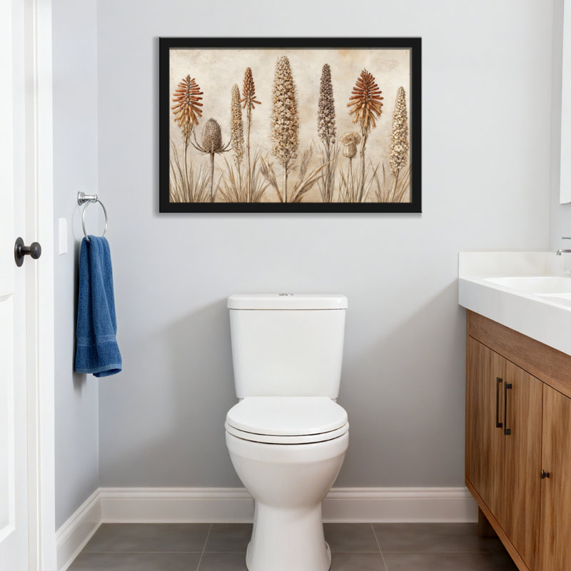 Plantes et fleurs fleurs séchées dans des tons terreux sur toile, H 20 po x l 30 po, Toile tendue, Ne s’applique pas