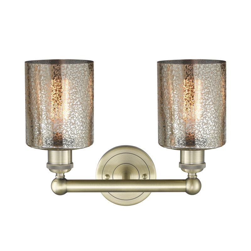 2 - Light Dimmable Vanity Light, Antique Brass, Mercury