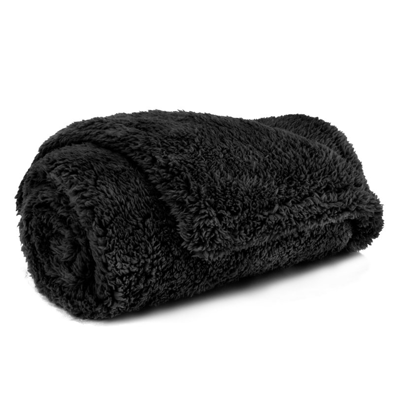 Medium Black Faux Shearling Waterproof Pet Blanket