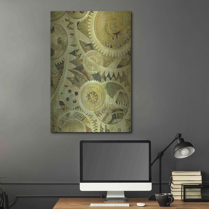 «Grunge Bitcoin Six» par Steve Hunziker OOB, H 36 po x l 24 po