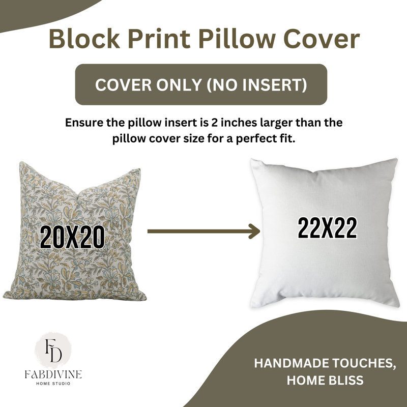 Housse de coussin en coton Floral, H 26 po x l 26 po