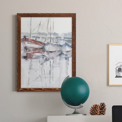 Watercolor Harbor Study II - Peinture sur toile encadrée