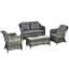 Seawell 4 Pieces PE Rattan Garden Furniture Set with Cushions Mixed Grey-812340620
