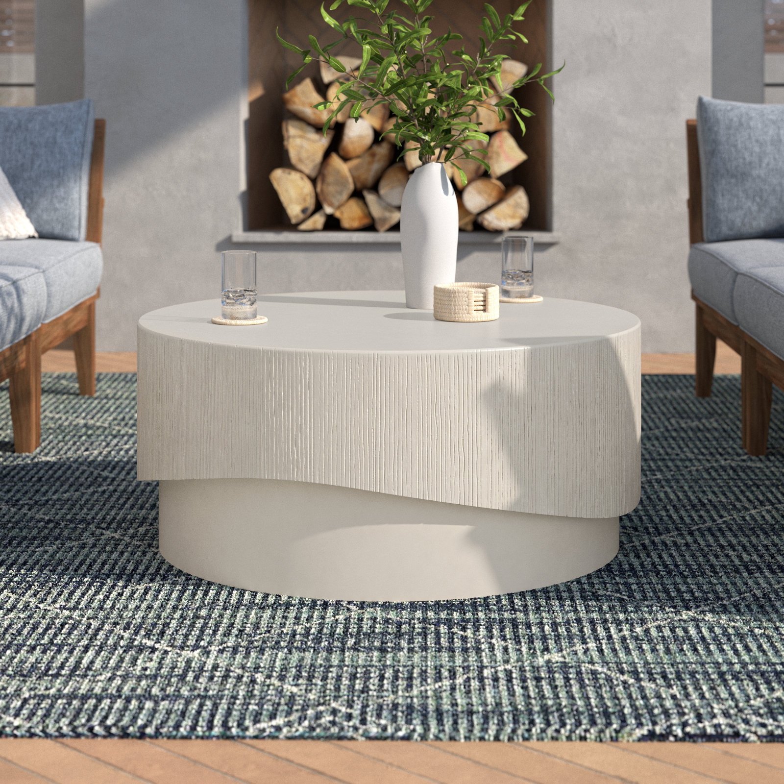 Albans 36'' Stone Outdoor Coffee Table