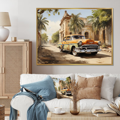 " Orange Classic Cuban Car "