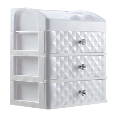 Plastic Makeup Organizer with 3 Drawers