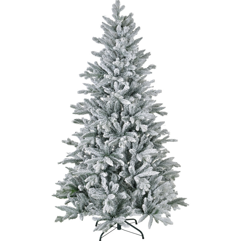 43,3 po. Arbre de Noël enneigé, 994 pointes, ignifuge, support pliable pour bureau 6 pi, support stable enneigé, branches articulées