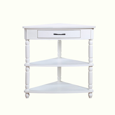 Deshay Wood Storage  Corner Table with Drawers and  Shelves by Alcott Hill