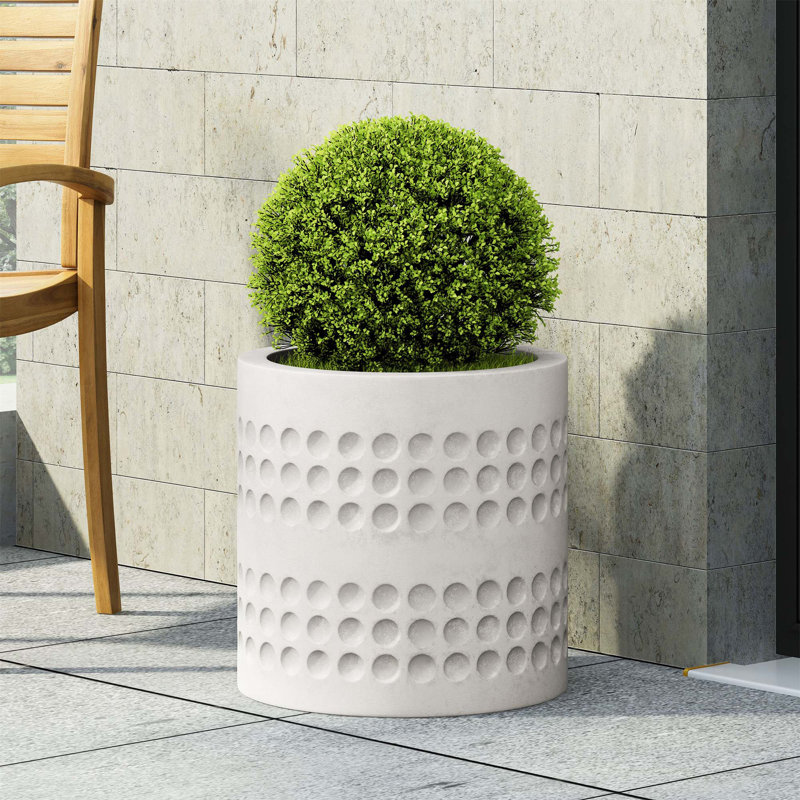 Pot à fleurs en béton durable et élégant pour améliorer l'esthétique du jardin, H 15 po x l 15 po x P 15 po