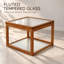 Small Coffee & Cocktail Tables with Storage, Bamboo Glass Modern Living Room