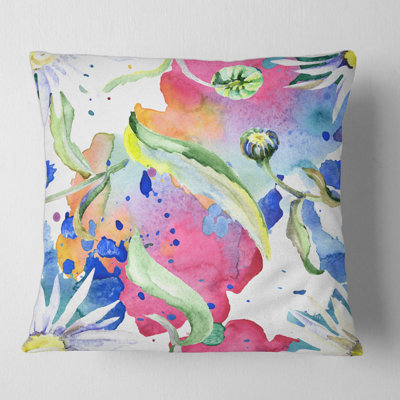 Housse et insert de coussin carré Iridiscent Daisy Flowers