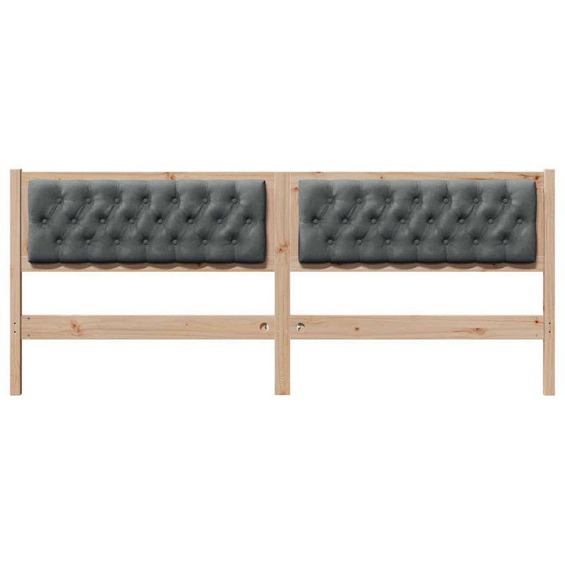 Solid Wood Headboard, Brown, King, Dark Grey