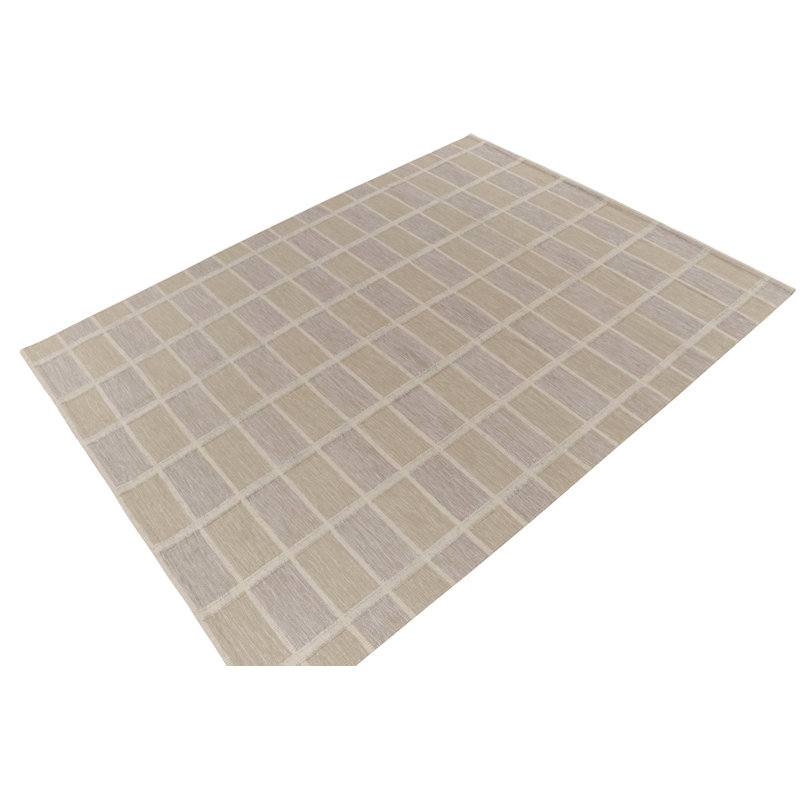 Scandinavian Wool Geometric Area Rug, Rectangle 5' x 8'