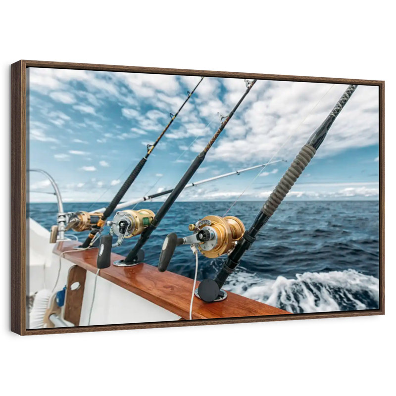 Pêche au thon espagnol, Cadre flottant noyer, 31 po x 21 po