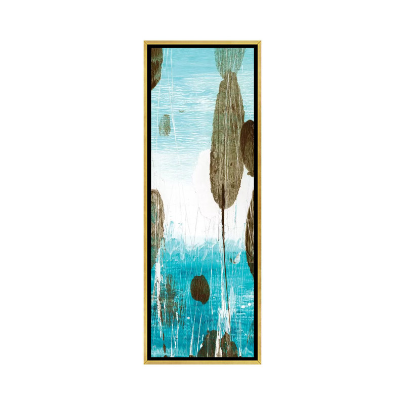 "Cattails I" par Ethan Harper-Panoramic, reproduction d’art sur toile, H 48 po x l 16 po x P 1,5 po, Toile encadrée d'or