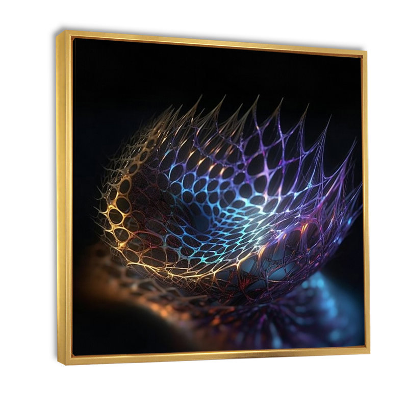 Infinity Net Space Matrix - Imprimé, Cadre flottant doré, H 24 po x l 24 po x P 1 po