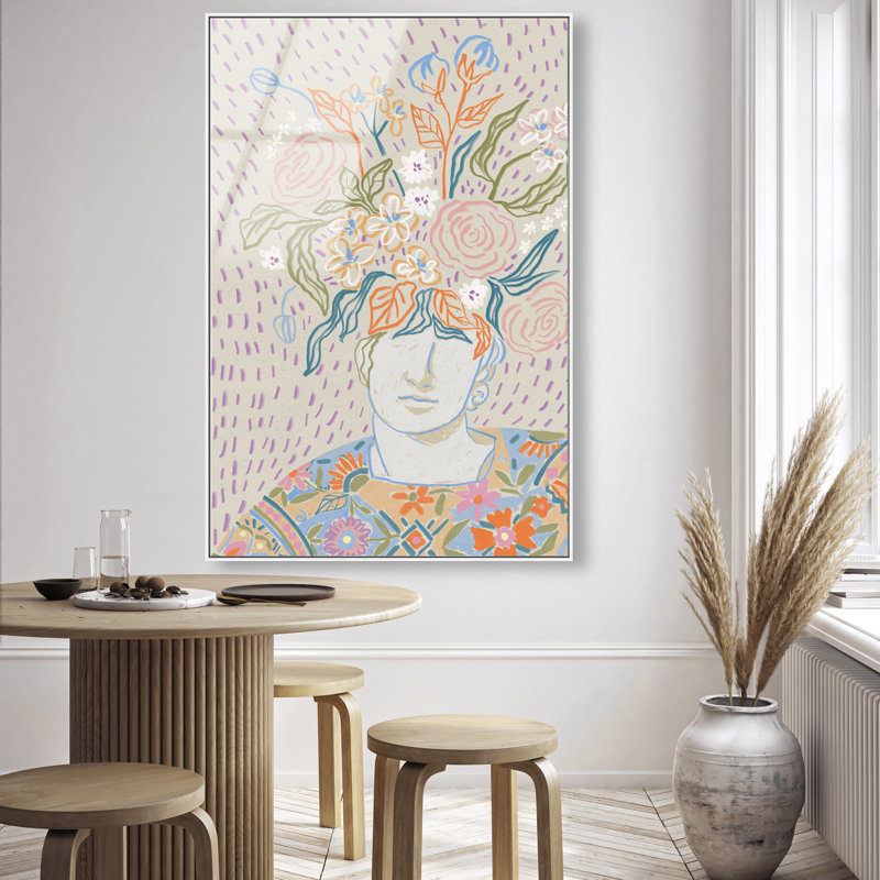 Flourishing Print by Oliver Gal, 55"H x 37"W, White Floater Frame