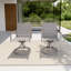 2-Pack Light Gray Aluminum Patio Dining Swivel Chairs With PVC-coated polyester Fabric