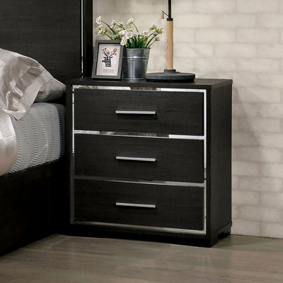Armoire de chambre à coucher moderne, gris chaud, bois massif, garniture, table disponible, port