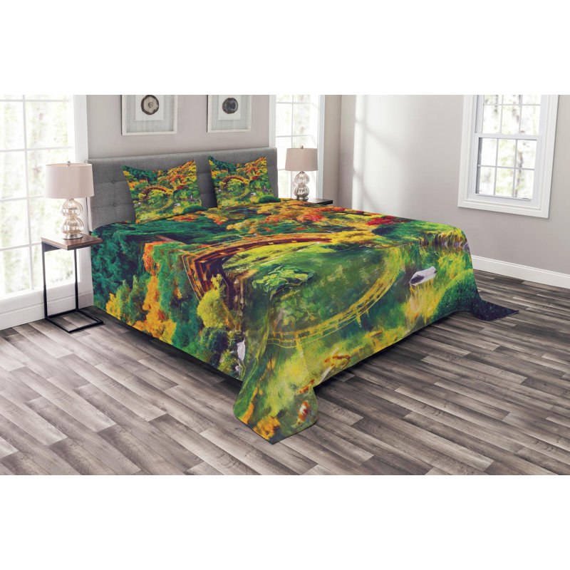 Rustic Polyester Coverlet, King Coverlet + 2 Shams