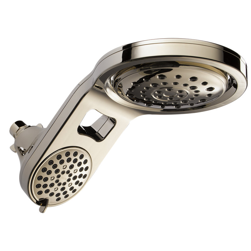 HydroRain Multi Function Adjustable Dual Shower Head, Polished Nickel