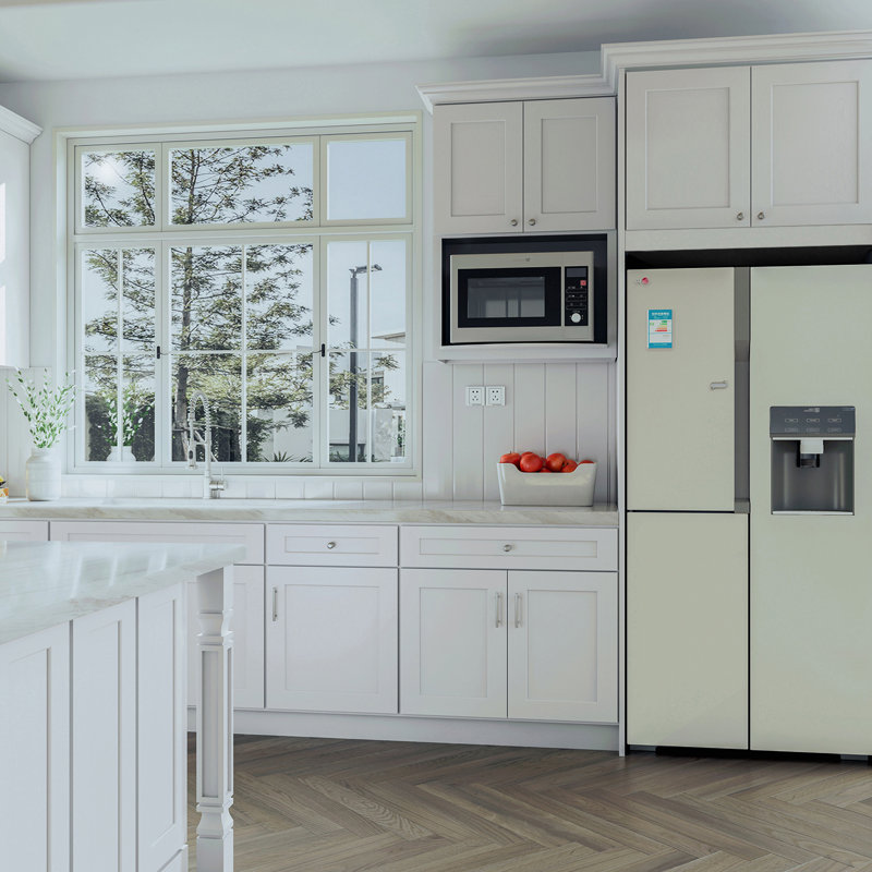 Armoire de cuisine en bois massif prêt à assembler Sinber, Blanc, 33"