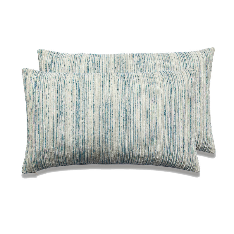 Housse de coussin rectangulaire en polyester Nuriyah, Bleu