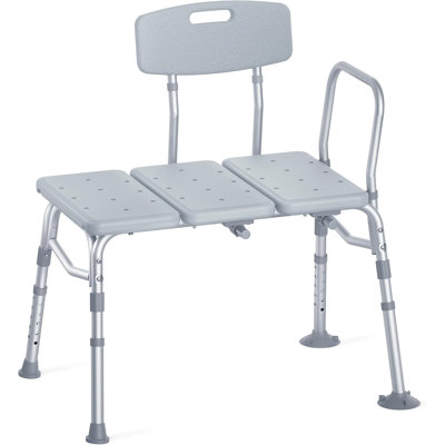 Banc de transfert de baignoire avec dossier pour baignoire, réglable en hauteur | Chaise de douche robuste en aluminium robuste de 400 lb, antidérapante
