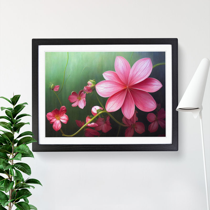 Magical Flowers - Framed Print, Black, 46cm H x 64cm W x 2cm D